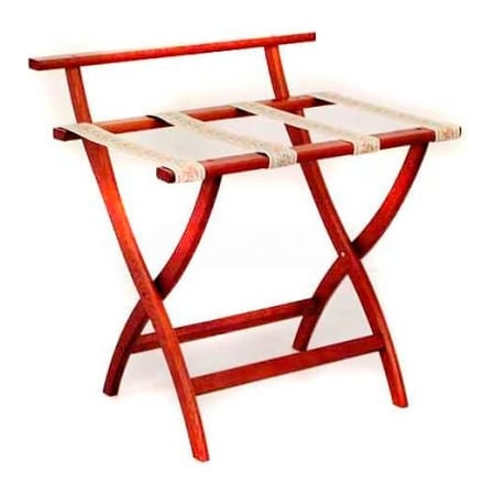 Wooden Mallet WallSaver Luggage Rack with Tapestry Webbing, Mahogany LR4-MHTAP